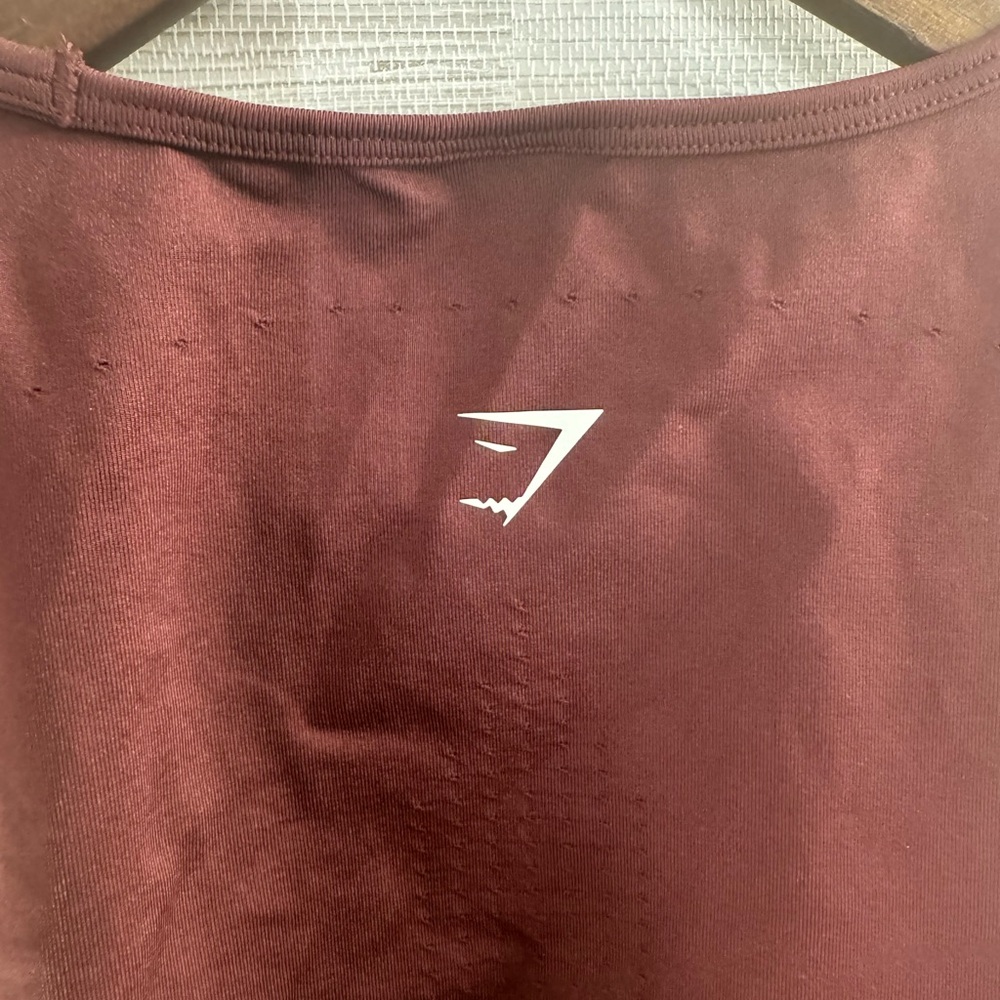 Gymshark Sweat Seamless Midi Tank in Baked Maroon - Picture 5 of 6